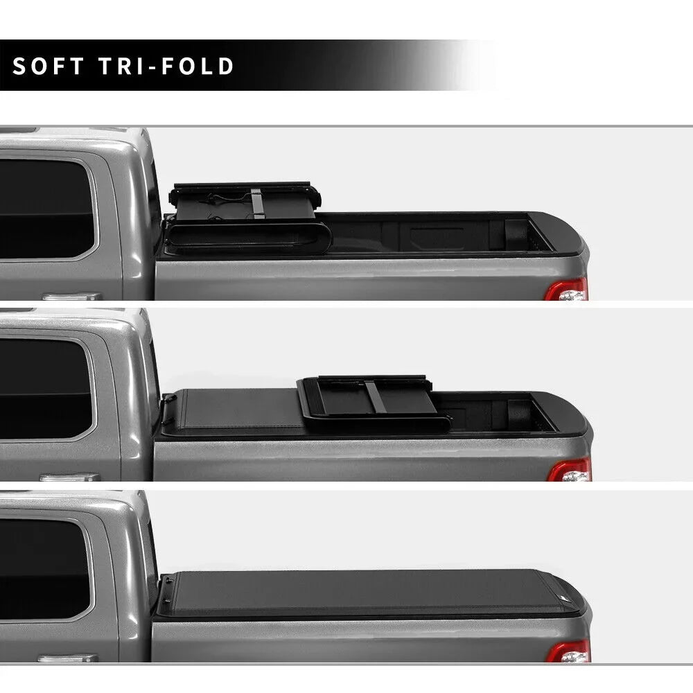 Ledkingdomus 5 ft Bed Soft 3-Fold Truck Bed Tonneau Cover Compatible with 2005-2023 Nissan Frontier NO fit Mexico