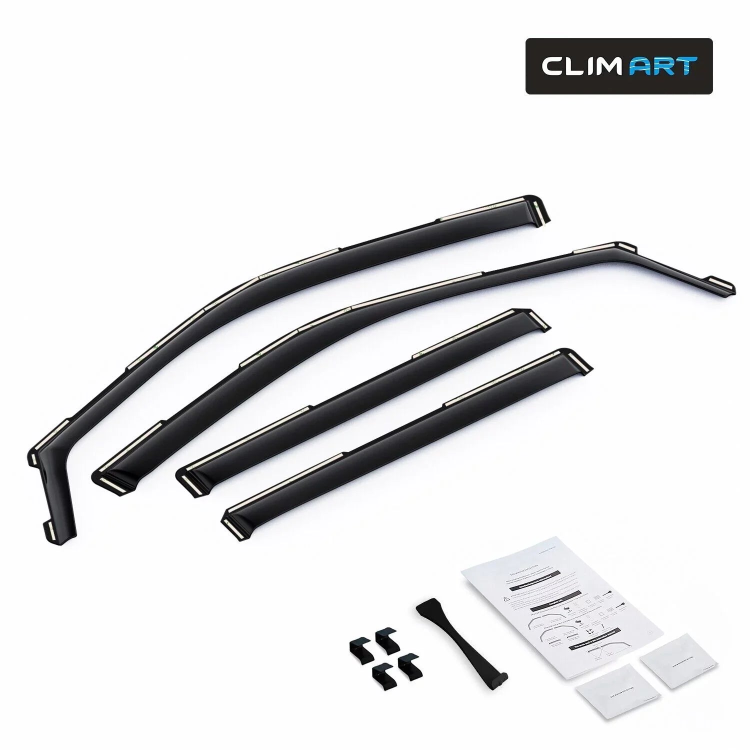 CLIM ART in-Channel Incredibly Sturdy Rain Guards Compatible with Ford Expedition 2018-2024, Original Window Deflectors, Vent Window Visors, Vent Deflector, 4 pcs. - 618291