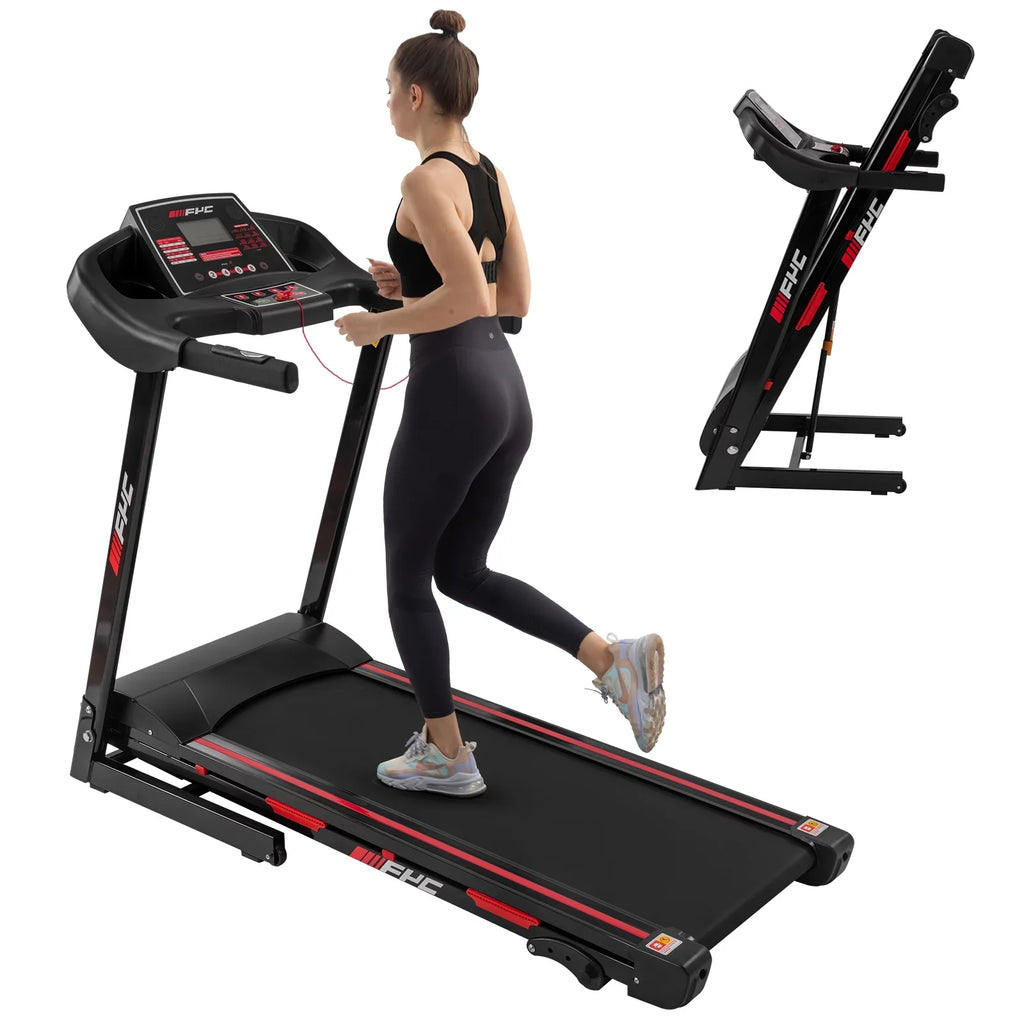 Dcenta FYC Folding Treadmill for Home - 330 LBS Weight Capacity Running Machine with Incline/, 3.5HP 16KM/H Max Speed Foldable Electric Treadmill Easily Assembly, Home Gym Workout Exercise