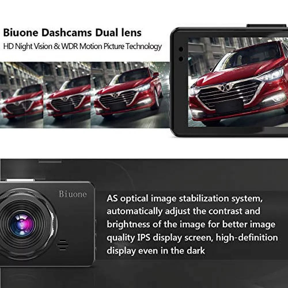 Dash Camera for Cars, Super Night Vision Dash Cam Front and Rear with 32G SD Card, 1080P FHD DVR Car Dashboard Camera with G-Sensor, WDR, Parking Monitor, Loop Recording, Motion Detection ?2