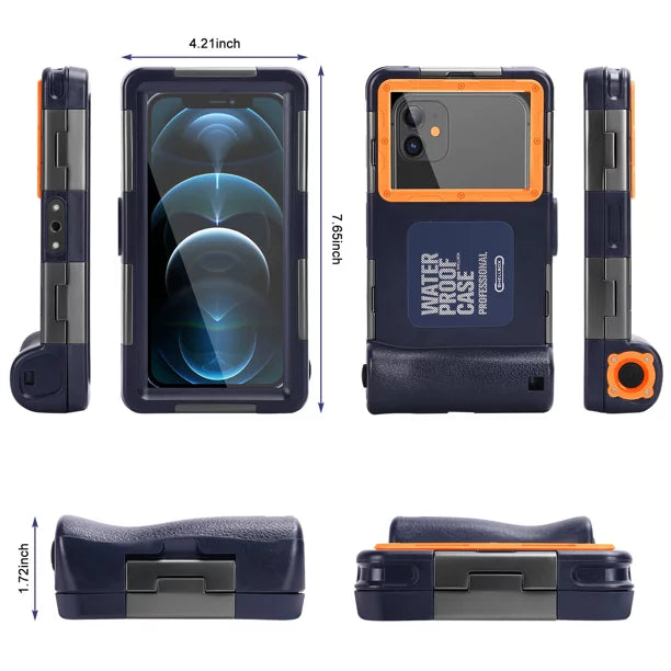 UrbanX Professional [15m/50ft] Swimming Diving Surfing Snorkeling Photo Video Liquid Protective Case Liquid Housing for P66 And all Phones Up to 6.9 Inch LCD with Lanyard