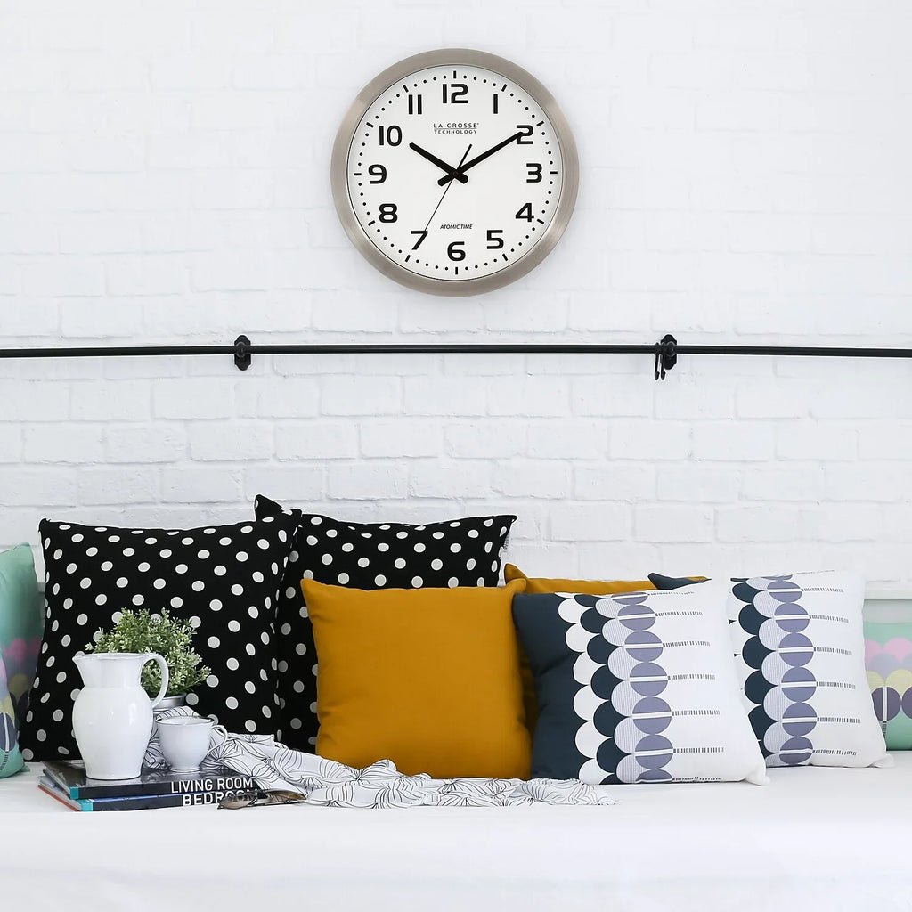 La Crosse Technology® La Crosse Technology® 16" Brushed-metal Atomic Wall Clock