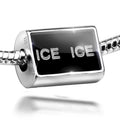 Neonblond Charm Ice Ice Clear Ice Cubes on Black 925 Sterling Silver Bead