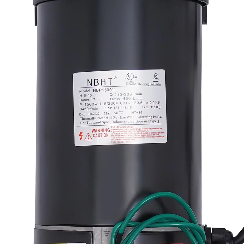 Denest Hbp1500ⅱ 2.0hp 1500w Inground/ Above Ground Swimming Pool Pump with Strainer Basket and Connectors