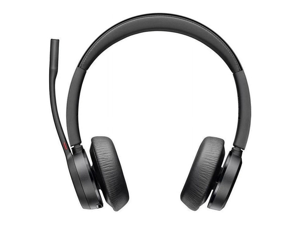 Poly Voyager 4320 USB-A Headset - Siri, Google Assistant - Stereo, Mono - USB Type A, USB Type C - Wireless - Bluetooth - 300 ft - 20 Hz - 20 kHz - On-ear - Binaural - Ear-cup - 4.92 ft Cable - Ele...