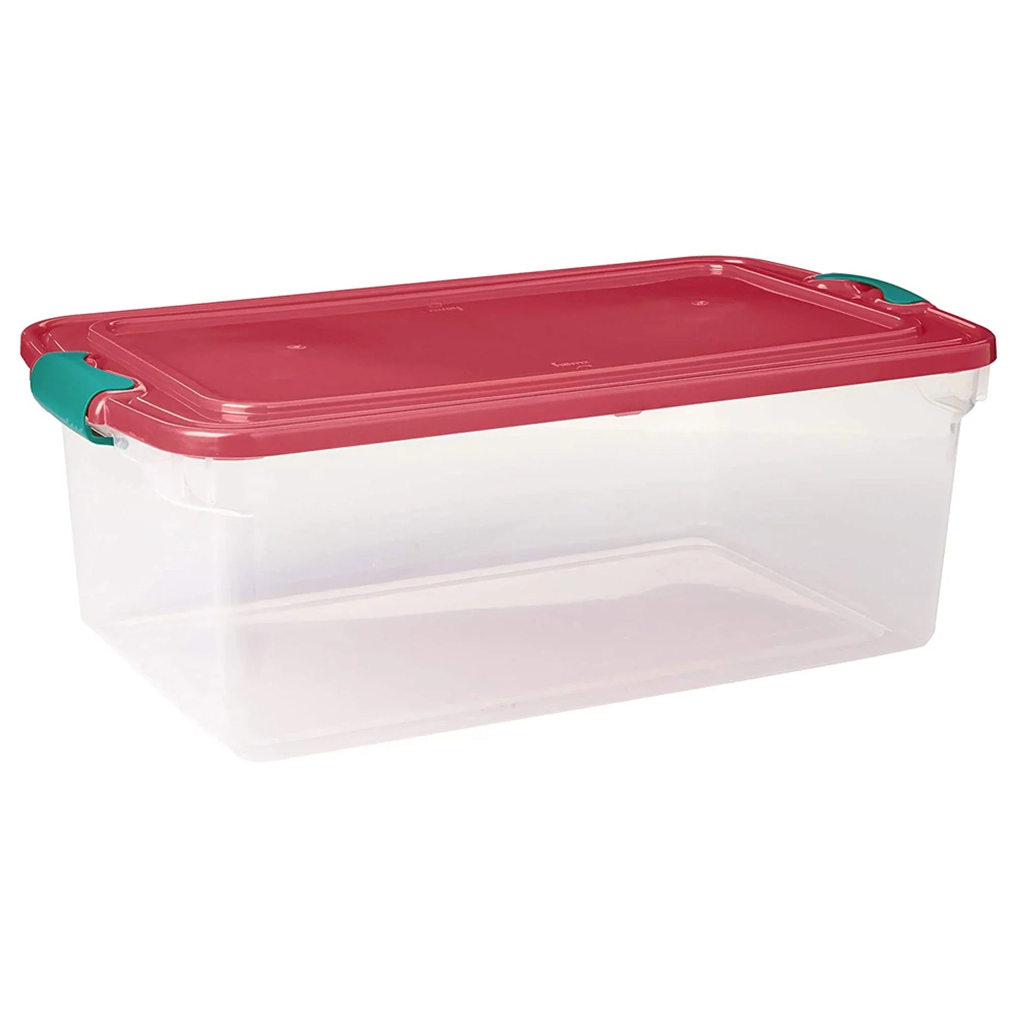 Homz 64 Quart Holiday Decor Plastic Storage Bin with Latching Lid, 6 Pack