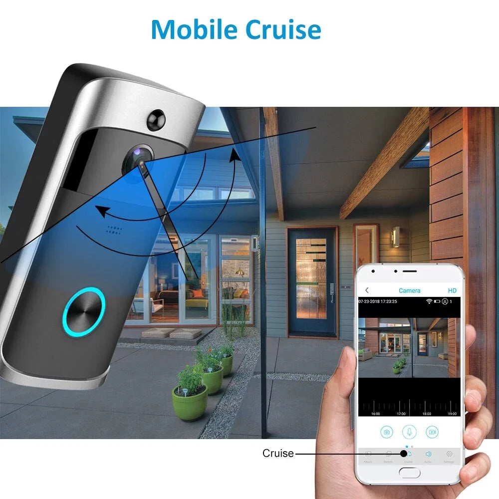 Smart WiFi Video Doorbell Camera Visual Intercom Motion Detection Night Vision Door Bell Wireless Home Security Camera Doorbell