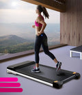 Portable Treadmill Under Desk Walking Pad Flat Slim Treadmill with LDE Display & Sport APP, Running Machine for Apartment and Small Space without Assembling Black