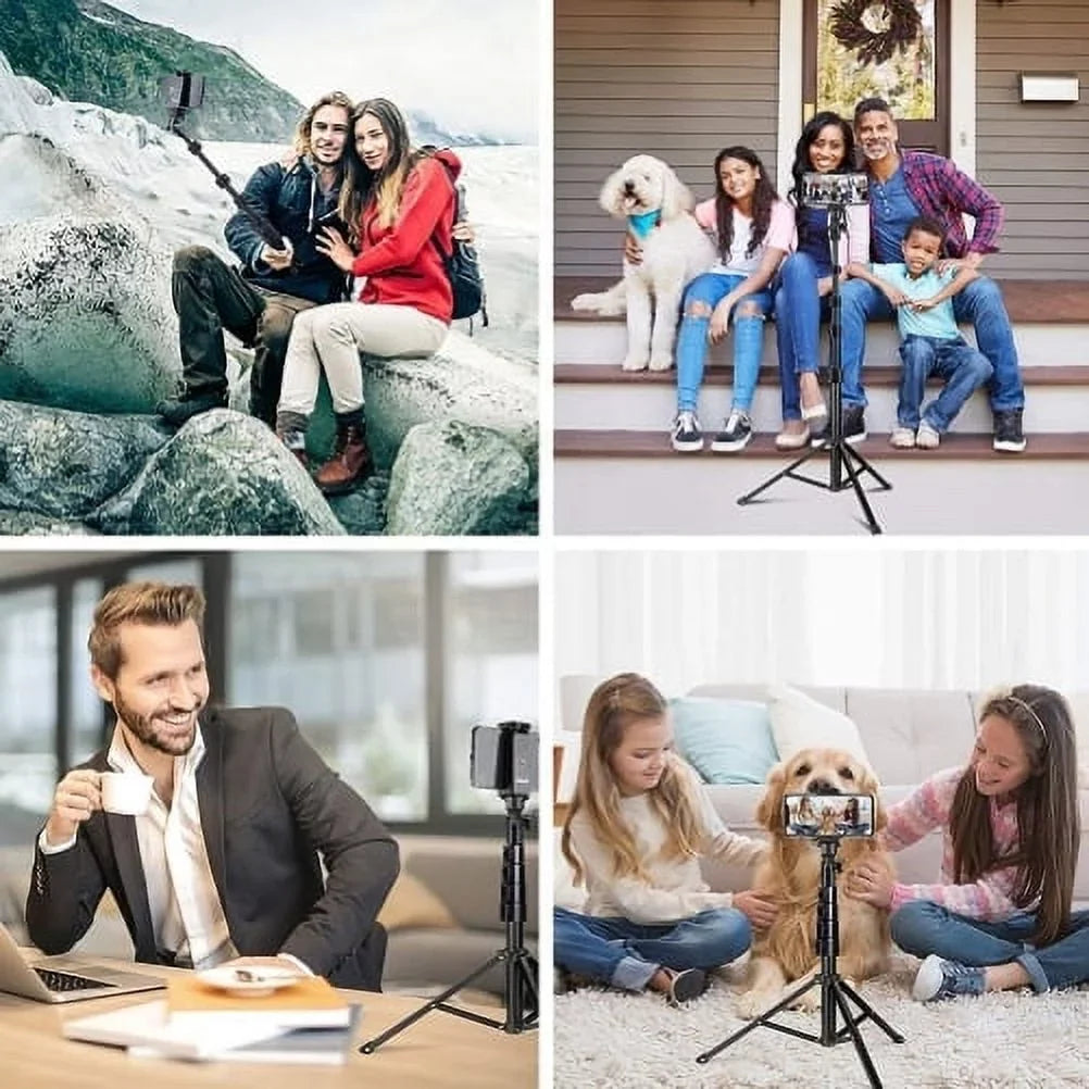Wireless Tripod Selfie Stick for iPhone 14/14 Pro/Pro Max/13/13 Pro/Pro Max/12 Pro/Pro Max/Pro Plus/Max Mini - Monopod Remote Shutter Built-in Self-Portrait Extendable Stand J6A
