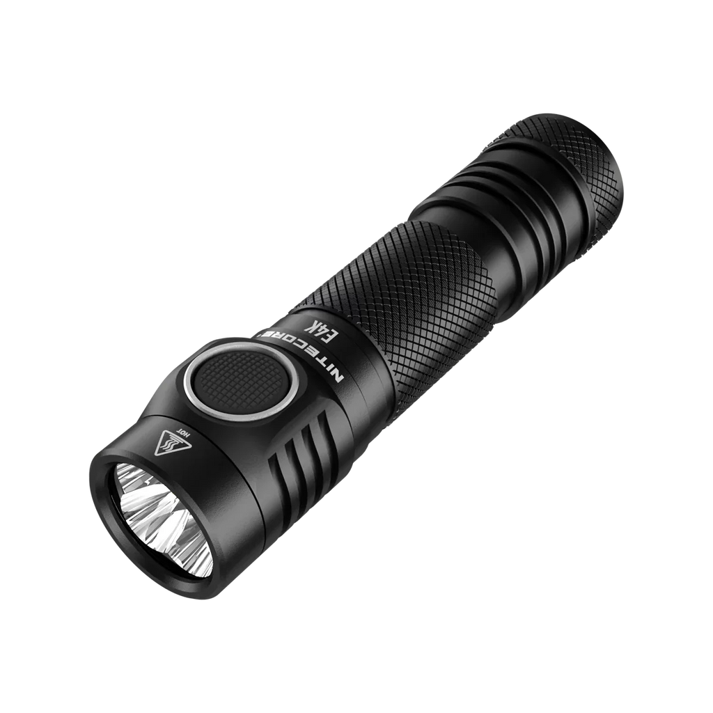 Combo: NITECORE E4K Next generation Flashlight - 4400 Lumens w/Tini Brass Keychain Light -380 Lumens
