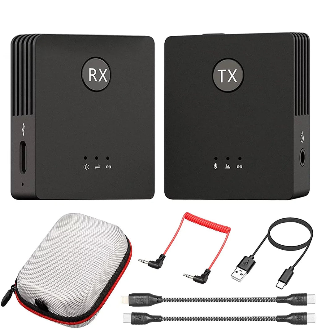 NEWWARE Wireless Lavalier Microphone for Camera/iPhone/iPad/Android/PC,2.4GHz Wireless Microphone System with Transmitter & Receiver,Clip-on Microphones,Lapel Mic 165FT 8H for Vlog Live Stream YouTube