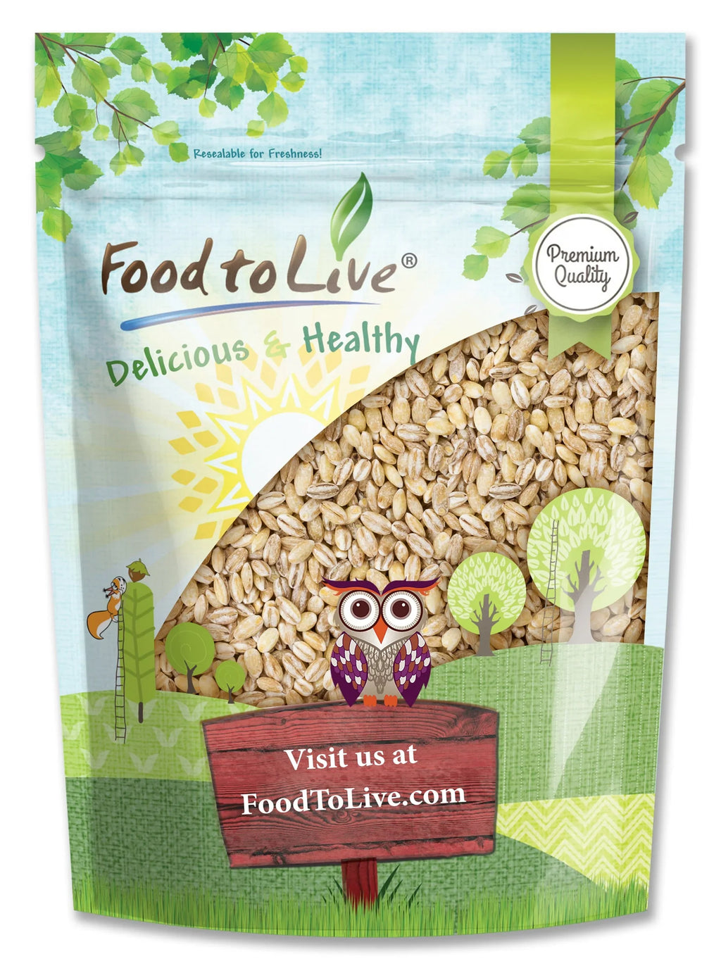 Food to Live, Pearled Barley, 5 Pounds, Kosher
