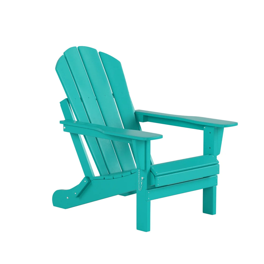 EXTRA PLATINUM Classic Outdoor Patio Folding Poly Adirondack Chairs (Set of 4), Turquoise