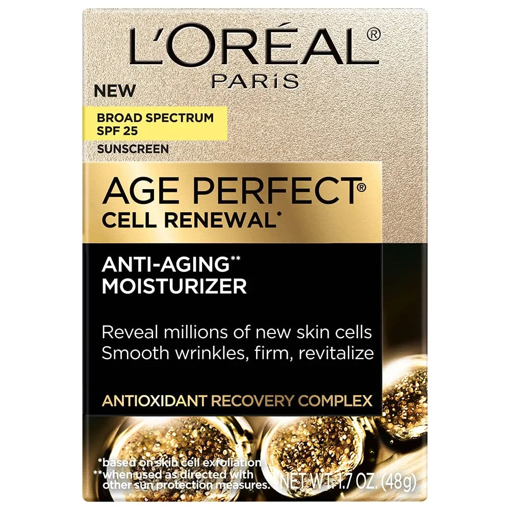 L’Oréal Paris Age Perfect Cell Renewal Anti-Aging Day Moisturizer With Broad Spectrum Spf 25 Monitor Antioxidants, And Vitamin E 1.7Oz