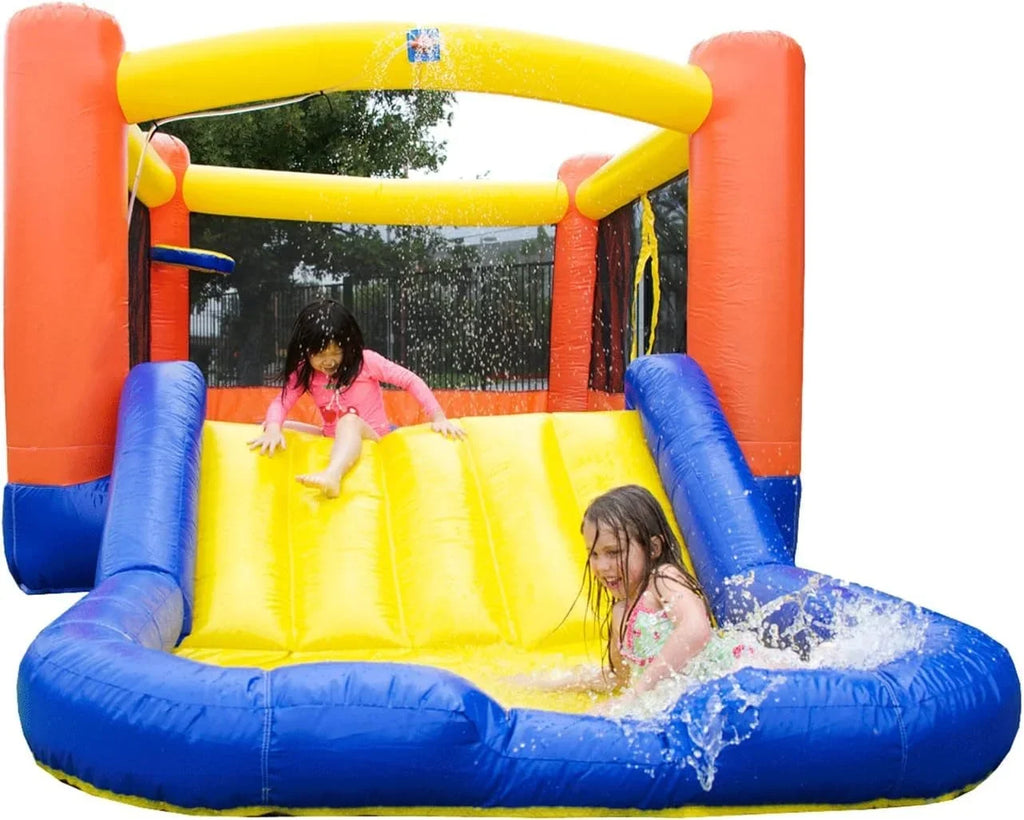 JumpOrange OJ Outdoor Inflatable Bounce House with Slide and Pool for Kids (with Blower)