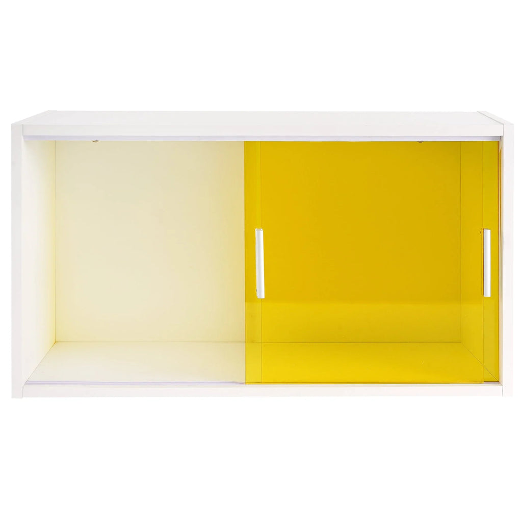 VECELO Bathroom Cabinet Wall Mounted, Multipurpose Storage Cabinet with Acrylic Sliding Doors for Bathroom Kitchen Living Room, White