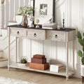TREXM Console Table Sofa Table with Drawers for Entryway with Projecting Drawers and Long Shelf (Antique White OLD SKU WF189574AAK)