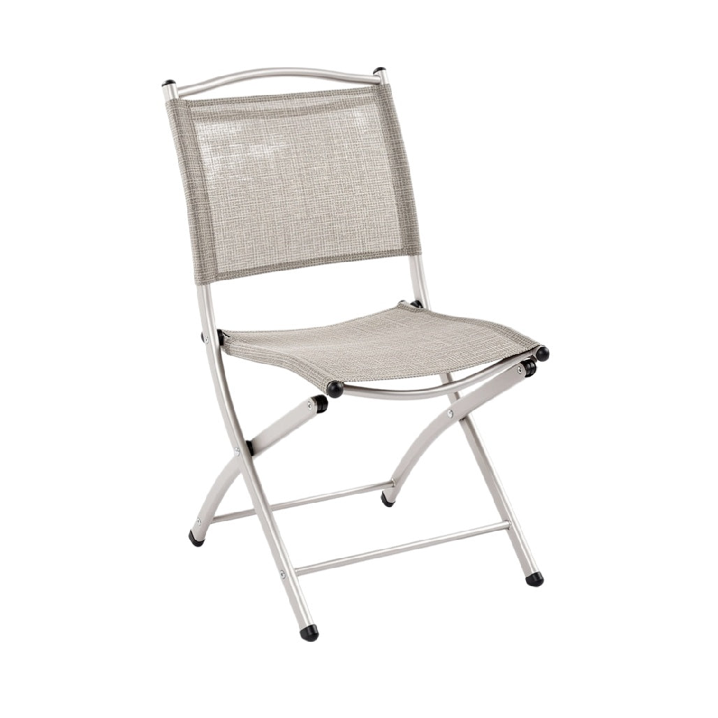 Folding Outdoor Chair with Mesh Seating and Aluminum Frame
