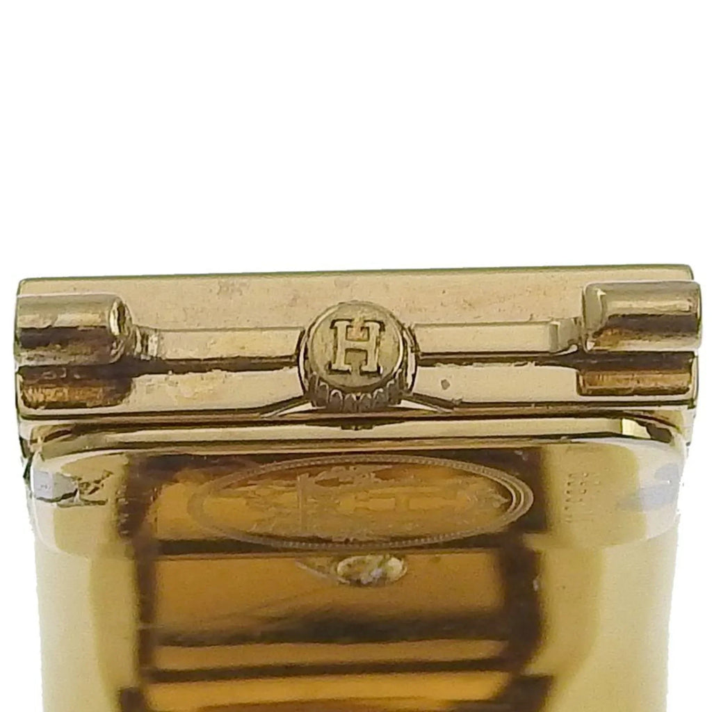 Pre-Owned HERMES Location Watch Cloisonné LO1.201 Gold Plated Swiss Made Green Quartz Analog Display Dial Ladies (Fair)
