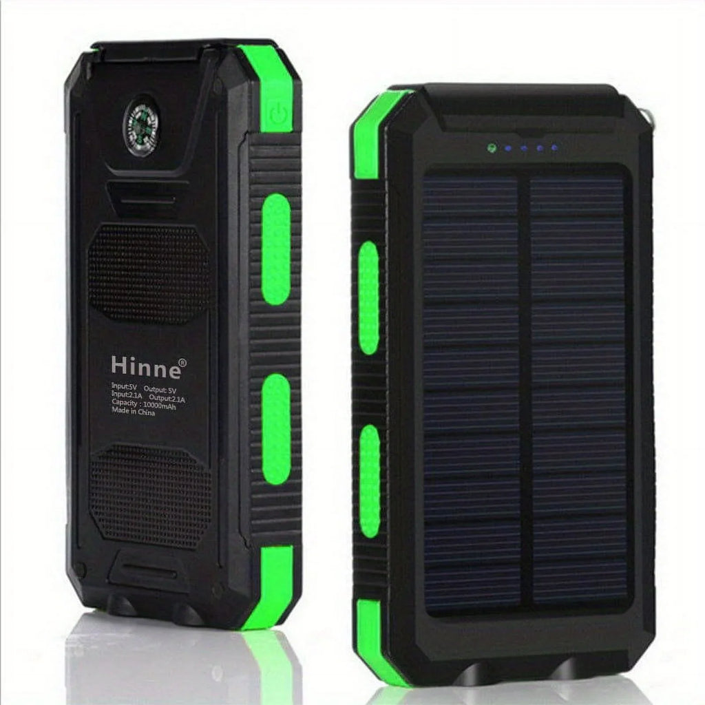10000mah Portable Solar Mobile Power Charger Liquid Solar Mobile Power Panel Charging Bank With Built-in Compass And Hook