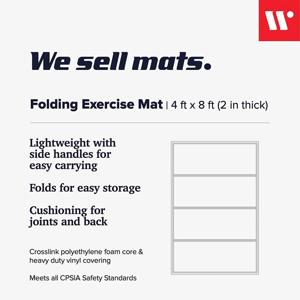 We Sell Mats Folding Personal Fitness Exercise Mat, 4' x 8' Multi-Color