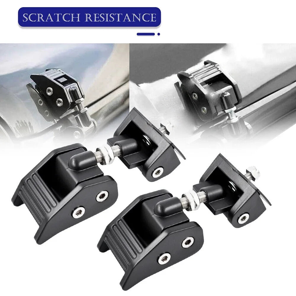 Jahy2Tech Set of 2 Black Front Hood Latch Lock Catch for Jeep Wrangler JK 07-18 - Increased Vehicle Protection