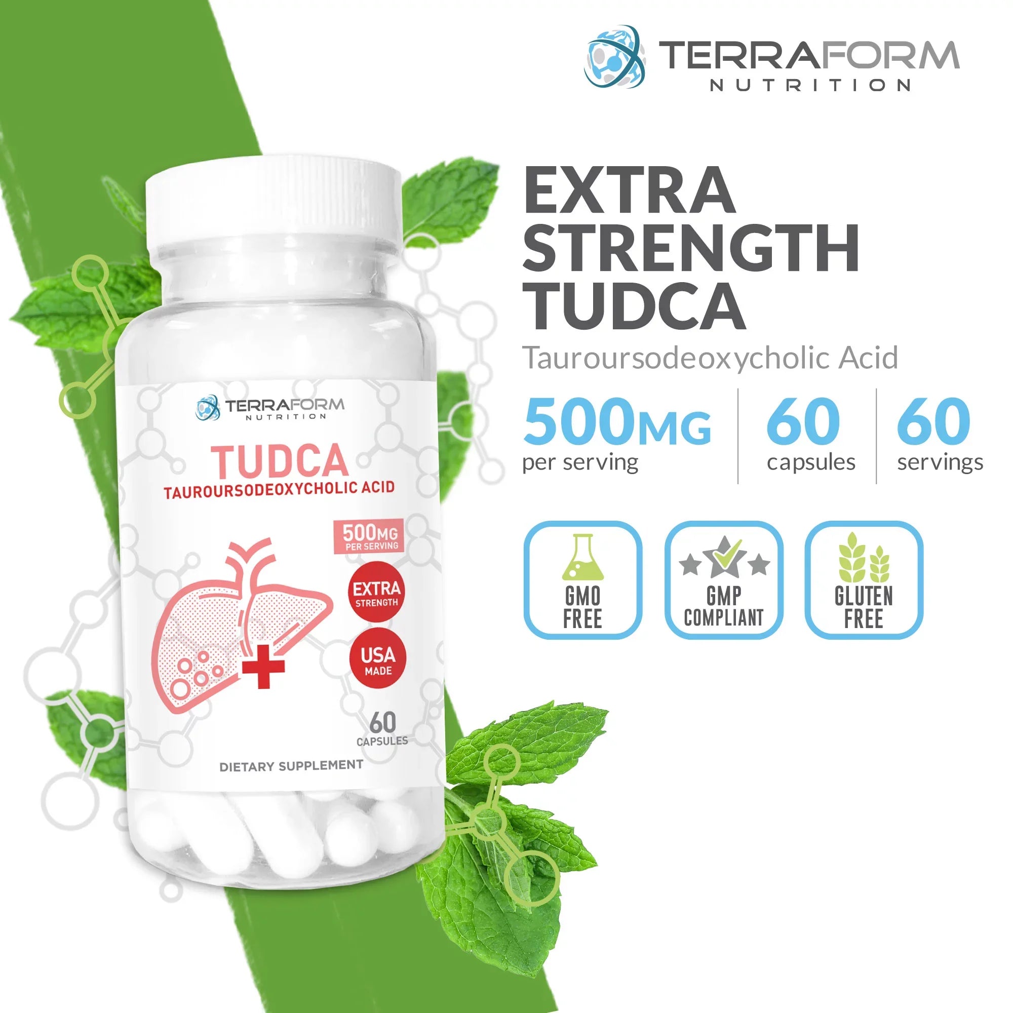 (3 Pack) TUDCA (Tauroursodeoxycholic Acid) - 500mg - 180 Capsules - Help Supports Liver Health