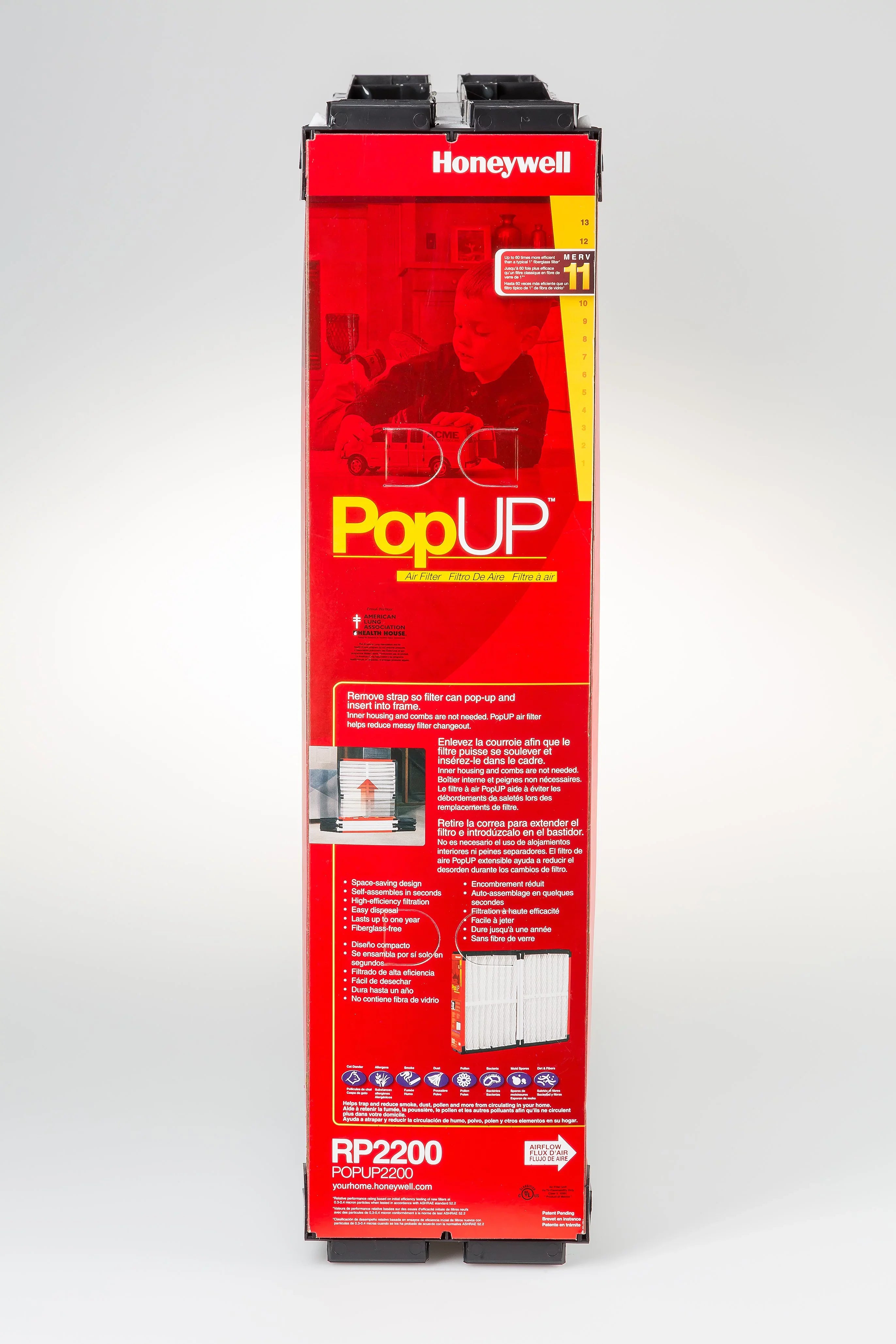 Honeywell POPUP2200, 20 x 25 x 6 inches - MERV 11 Replacement Filter for Aprilaire, Space-Gard