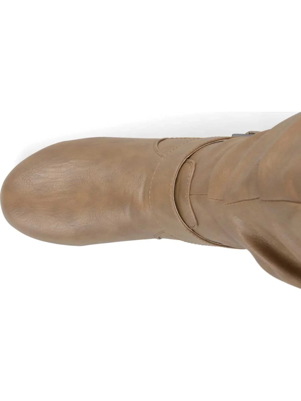 JOURNEE COLLECTION Womens Beige Buckle Accent Comfort Tiffany Round Toe Slip On Slouch Boot 9 WW