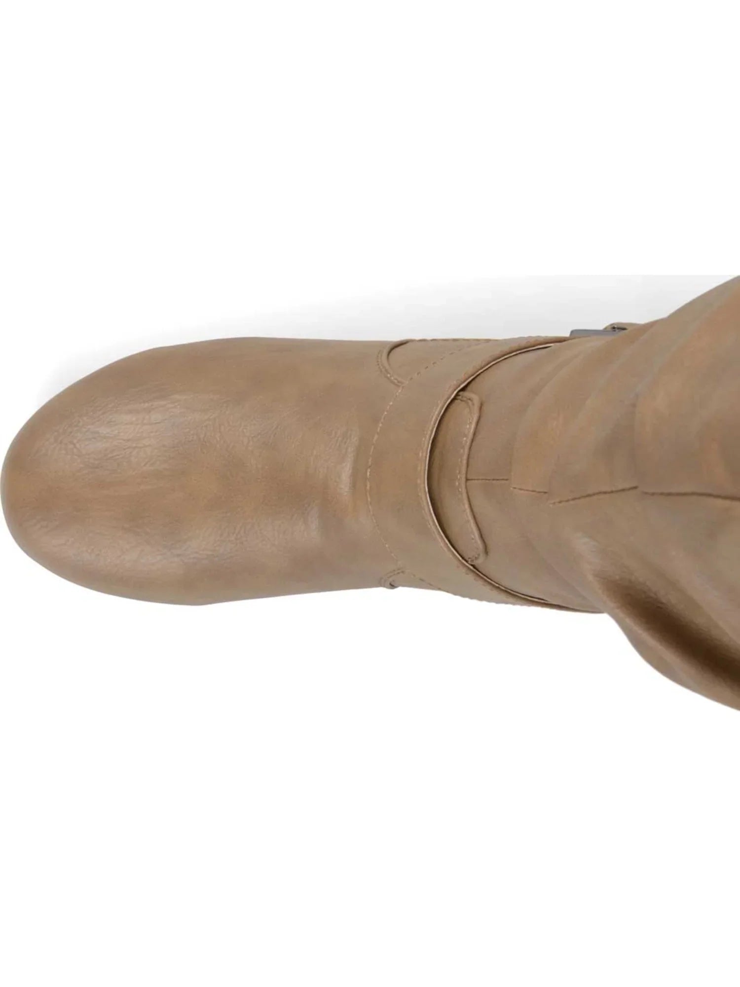 JOURNEE COLLECTION Womens Beige Buckle Accent Comfort Tiffany Round Toe Slip On Slouch Boot 9 WW