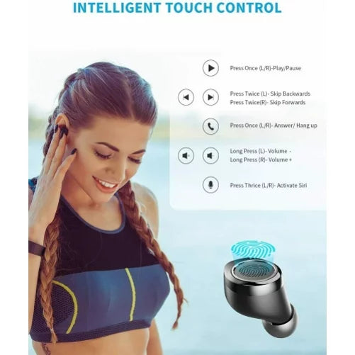 Wireless Earphones TWS Headphones True Stereo Earbuds w Mic Charging Case P5Y for Galaxy A30s A21 A20 A13 5G A12 5G A11 A10s A10e A03s A02s A01 - Sonim XP8 XP3 - Xperia 1