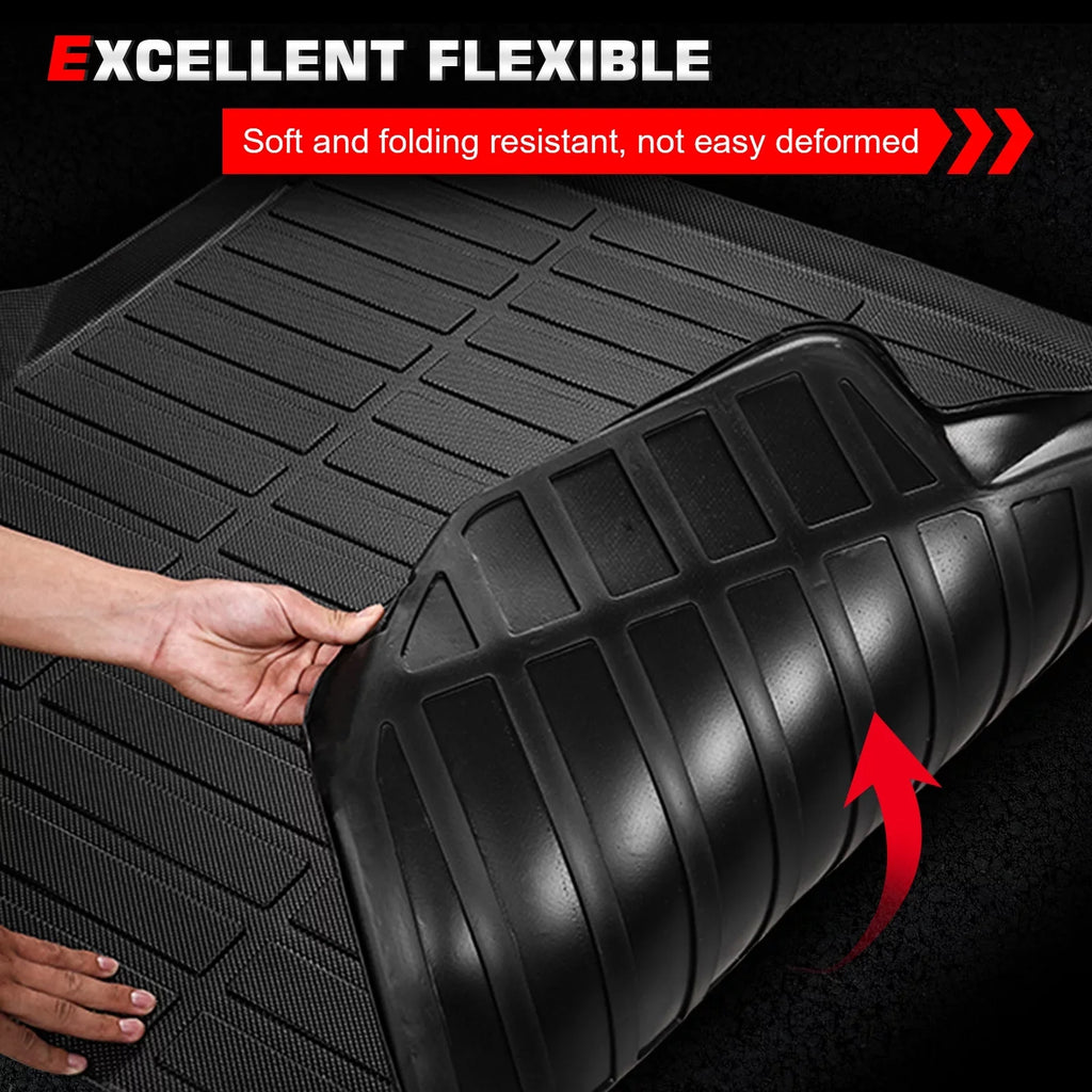 Ikon Motorsports Trunk Mat Compatible With 2021-2023 Ford Bronco 4-Door, Black Car Auto TPE 3D Molded Rear Cargo Cover All Weather Boot Liner Protector Pad