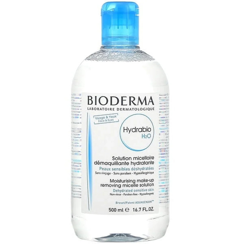 Bioderma, Hydrabio H2O, Moisturizing MakeUp Removing Micelle Solution, 16.7 fl oz Pack of 4