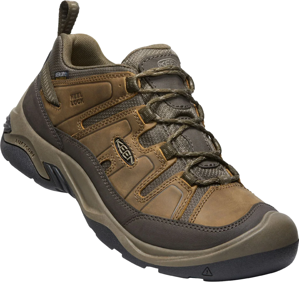 Refurbished KEEN 1026773 Circadia Low WP Fluid Hiking Shoes for Men - Shitake/Brindle - 10M
