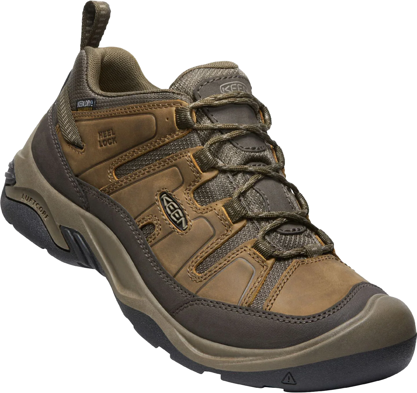 Refurbished KEEN 1026773 Circadia Low WP Fluid Hiking Shoes for Men - Shitake/Brindle - 10M