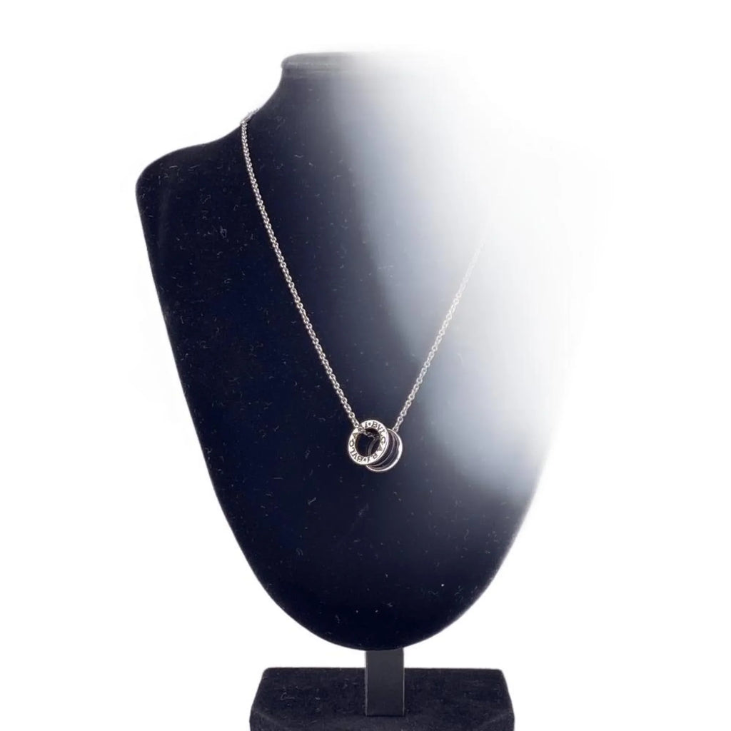 Pre-Owned BVLGARI B. Zero One 925 Save the Children Charity Necklace Black Men's Women's Z0005229 (Fair)