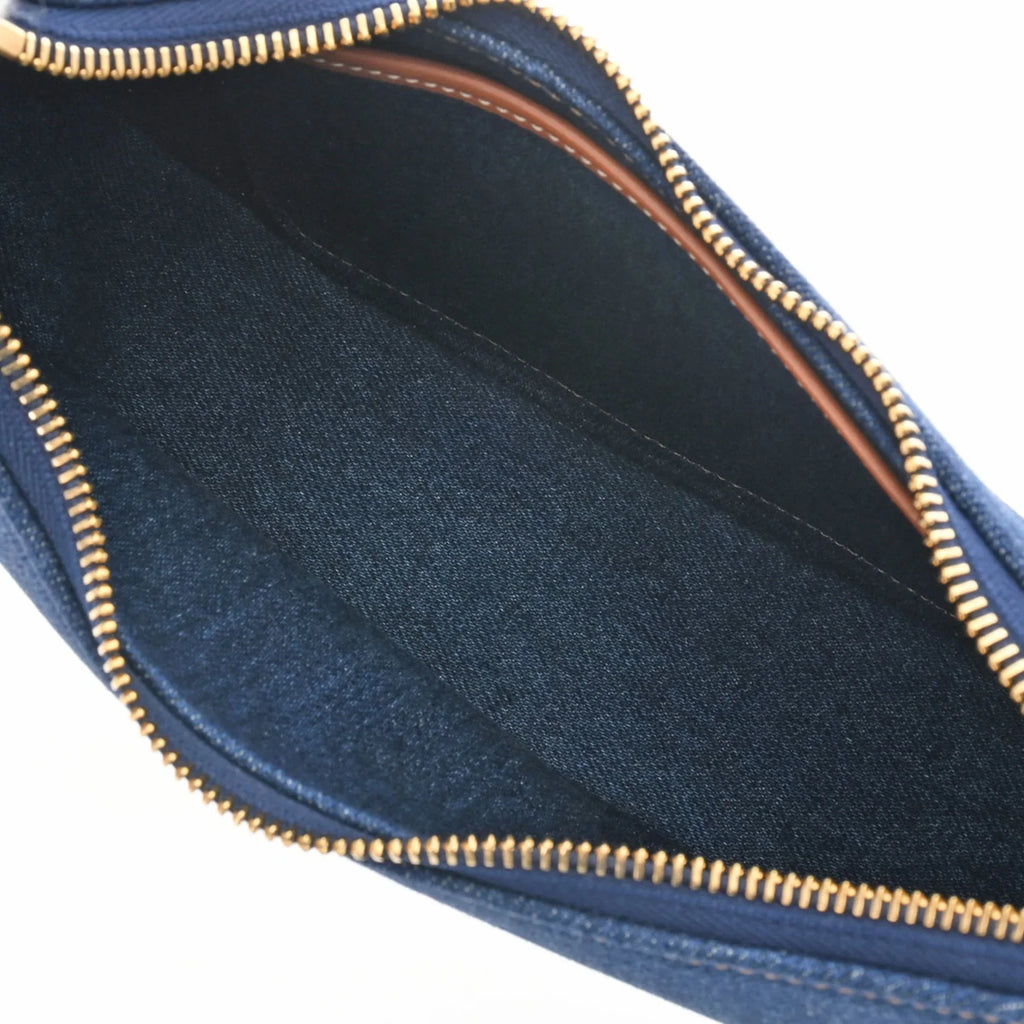 Pre-Owned CELINE Ava Blue 193952DKA Women's Denim Leather Handbag (Like New)