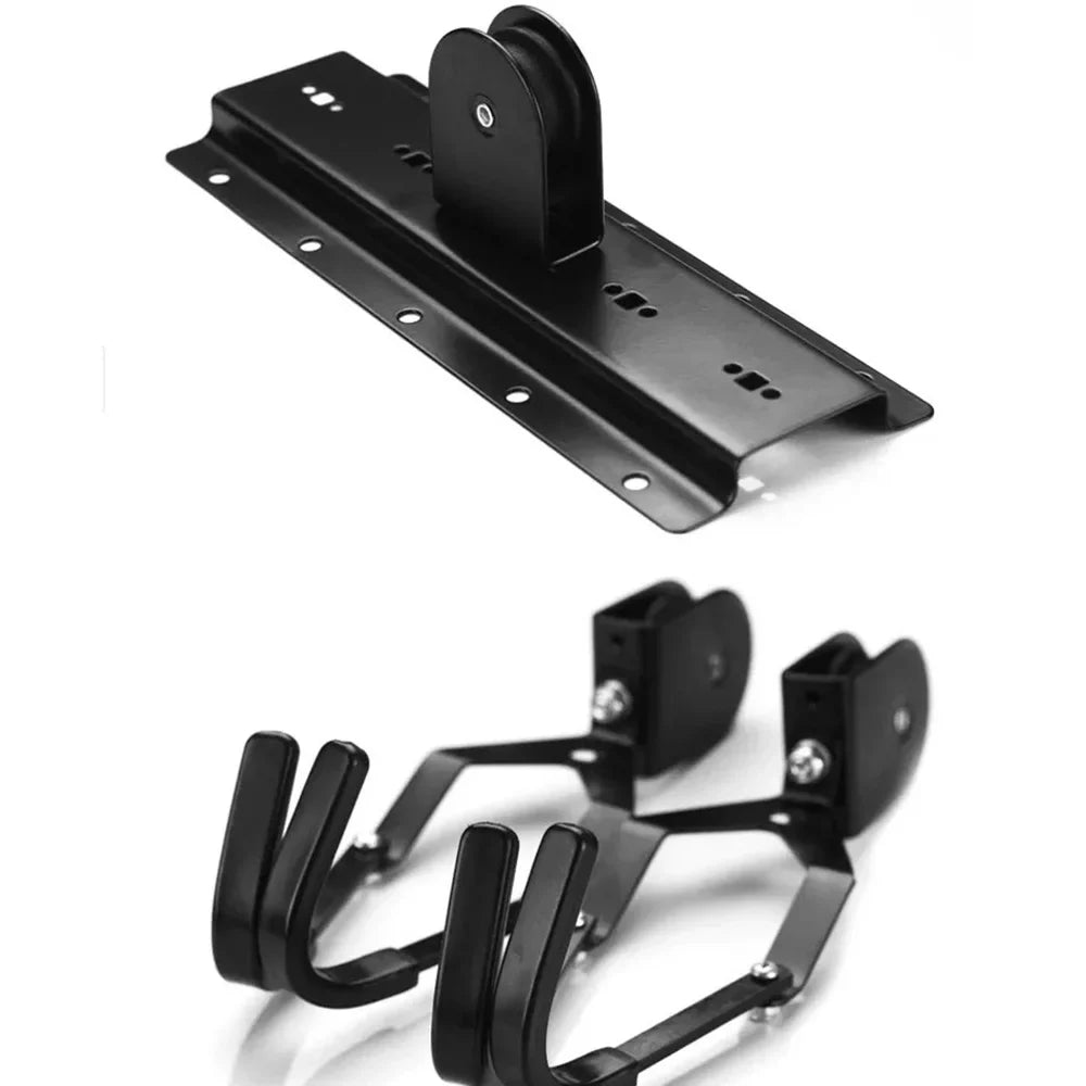 Tomfoto Hoist Garage Storage Bike Lift Pulley System with 60kg Bearing Overhead Bike Rack Heavy Duty Ceiling Hanger