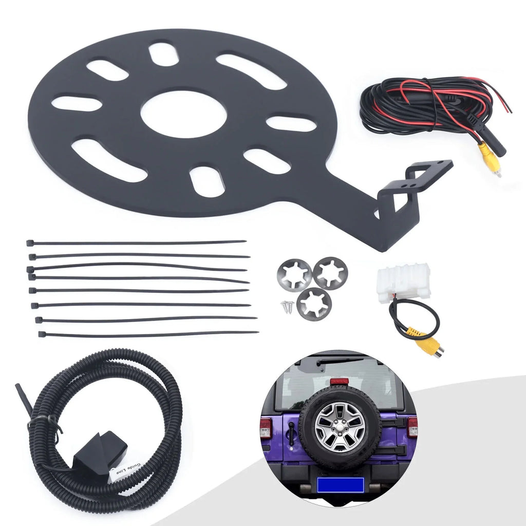 Backup Camera Mount for Jeep Wrangler JK 2007-17 Rear View Spare Tire Kits 170°