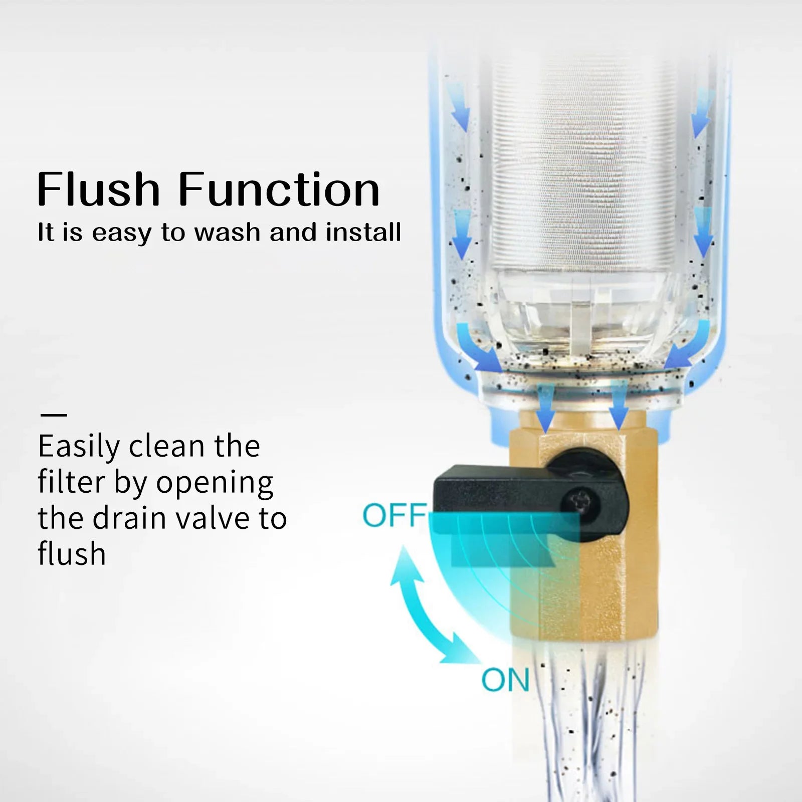 Watflow Spin Down Sediment Filter, Whole House Liquid Filter, Sediment Fluid Filter, Home Liquid Filter, 100 Micron
