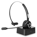 Comfortable Bluetooth Headset, UX-M97 Wireless Headset with Microphone, Wireless Cell Phone Headset with Noise Isolation Mic Charging Base Mute Function for iPhone 11 Pro Max With Charging Dock
