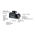Dazzduo Support Dashcam Motion 1080 P DVR Driving Camera Dash Recording DOYING Display 1080 2 Camera-B Loop & 1080 2 XIXIAN Detection One-Key 2 Inch Night-Vision , Rear Front Recorder Lock HUIOP Inside