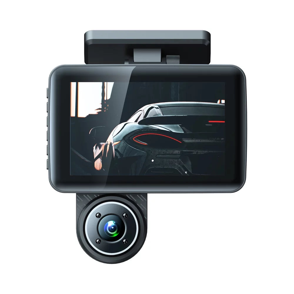 Ametoys 3 Cameras Dash Cam 4in Clear Car Rearview Mirror Car Video Recording Wide Angle Car Recorder Auto Safety Driving Recorder