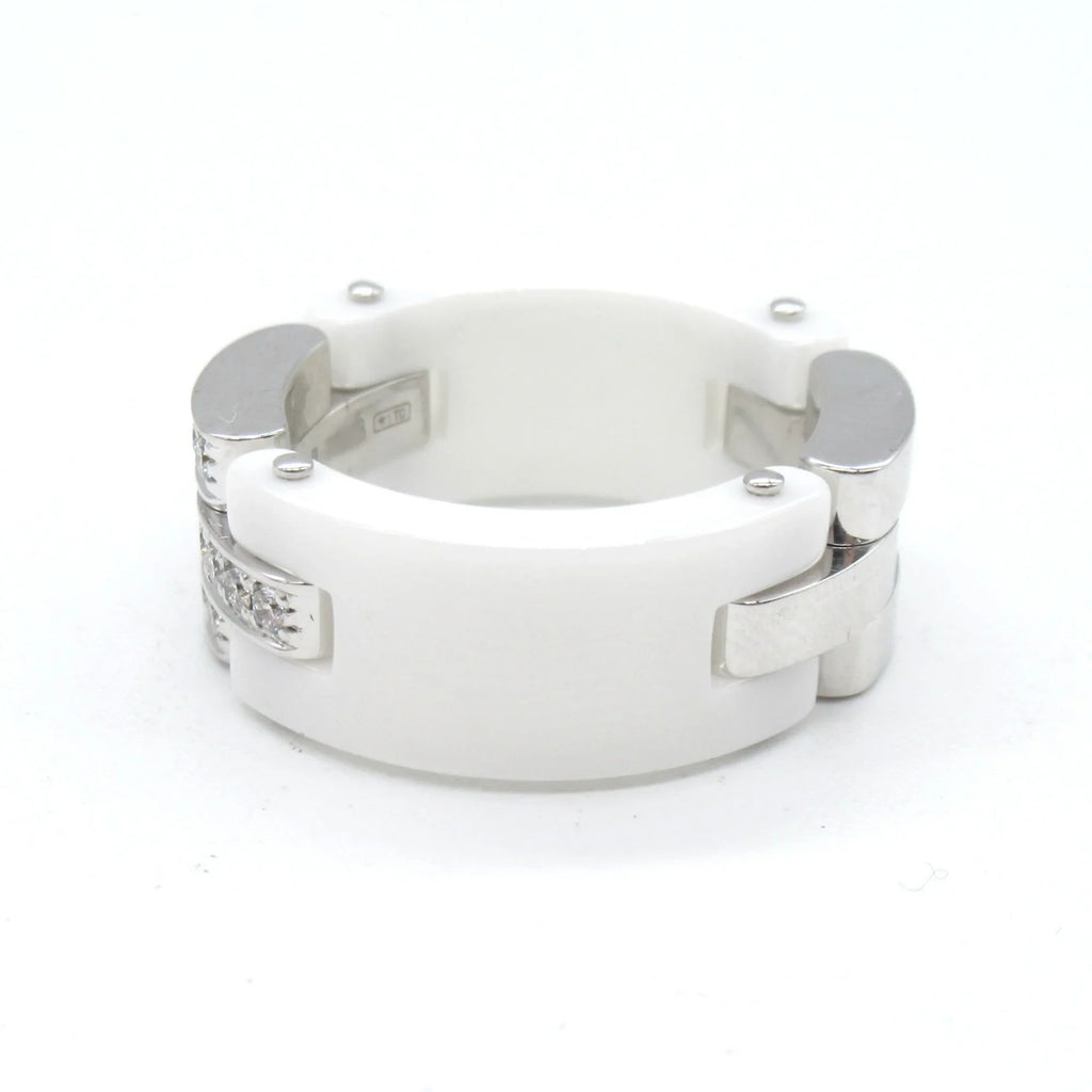 Pre-Owned CARTIER Mayon PANTHERE diamond ring Ring White Clear K18WG(WhiteGold) diamond White Clear (Good)