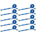 "TEN 2"" x 20' E Track Cam Straps, Sturdy Cam Buckle Strap Cargo TieDowns, Heavy Duty Blue Polyester Tie-Downs, ETrack Spring Fittings, Tie Down Motorcycles, Trailer Loads, by DC Cargo Mall"