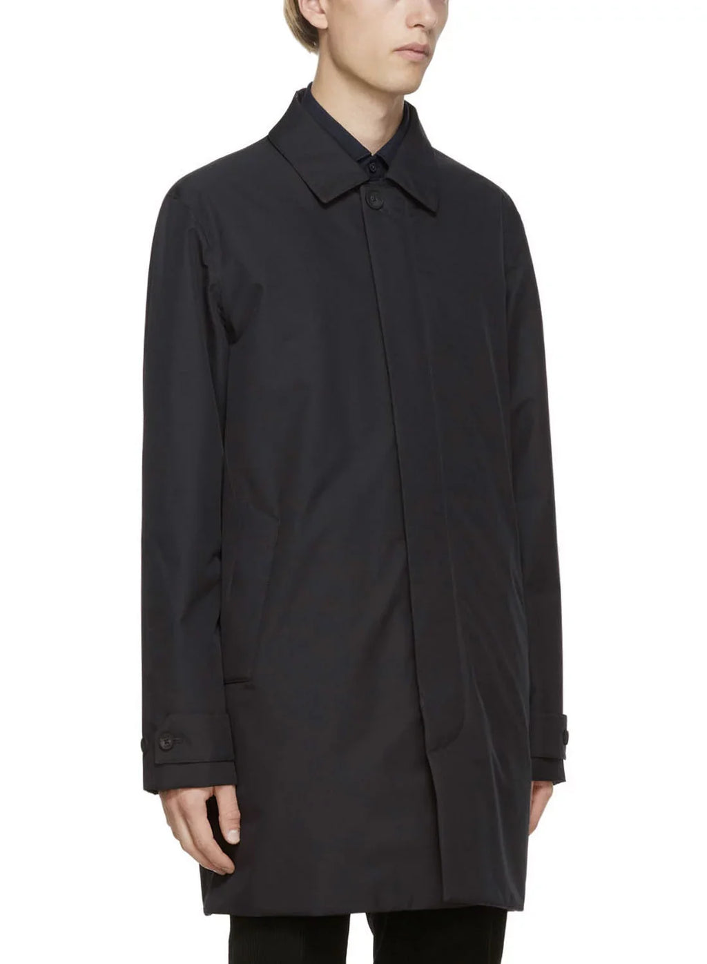 Z Zegna Mens Microtene Mac Coat Large Dark Navy Raincoat - NWT $940