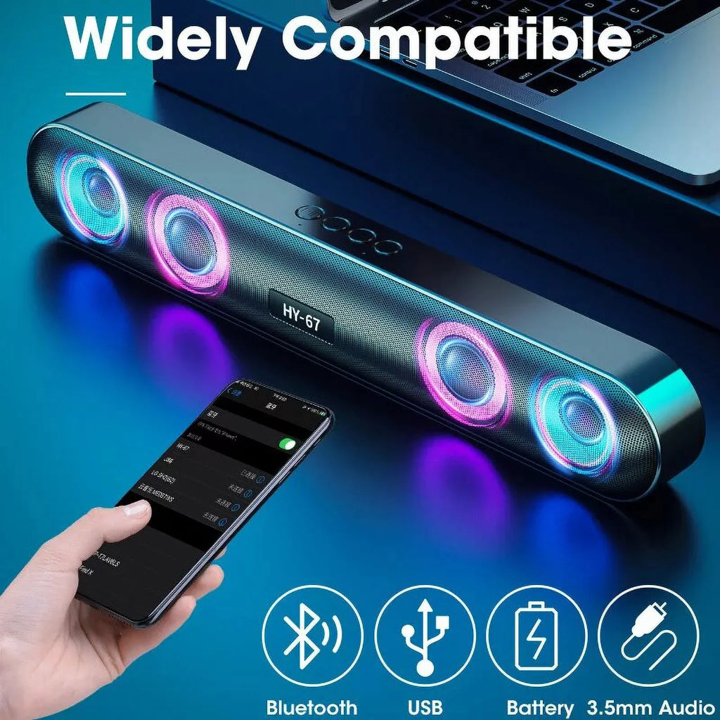 6D Surround Bluetooth Speaker Stereo Subwoofer Home Wireless Computer Sound Bar