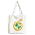 Green Squares Mexico Totems Ancient Civilization Expression Sack Canvas Tote Shoulder Bag