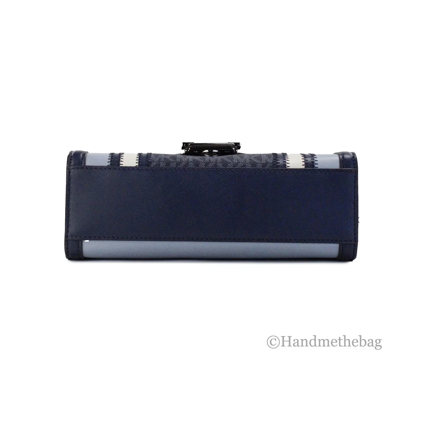 Michael Kors Whitney Medium Navy PVC Flap Chain Shoulder Bag Purse