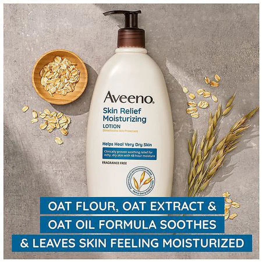 Aveeno Skin Relief Moisturizing Lotion for Very Dry Skin Fragrance-Free 33.0 fl oz Pack of 2
